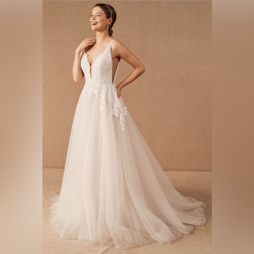 BHLDN Hayley Paige Topanga Wedding Gown Size 14 NEW - Picture 3 of 5
